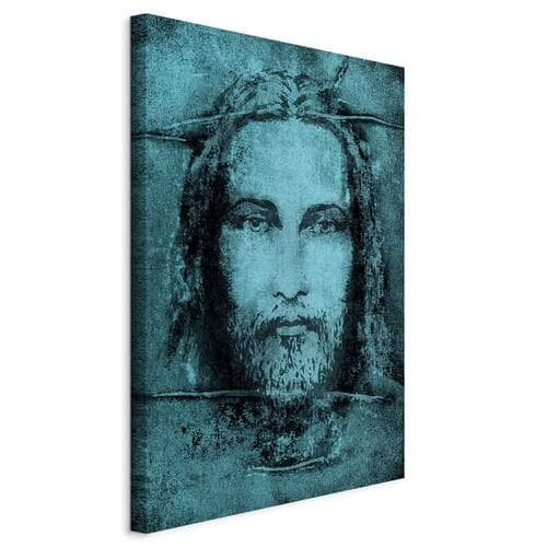 Canvas print Całun Turyński w turkusie 80×120 cm, standard canvas