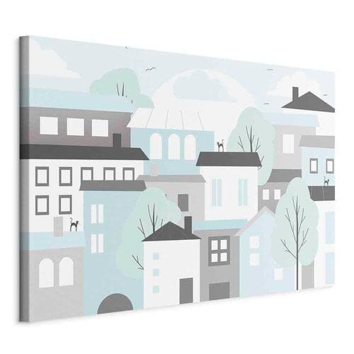 Obraz na płótnie Kolorowe miasteczko szeroki 90×60 cm, płótno standard