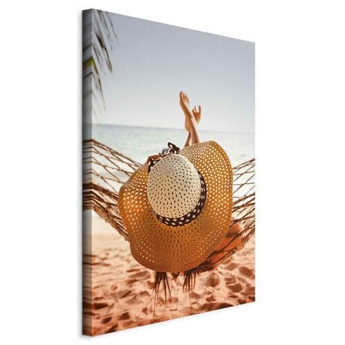 Obraz na płótnie Hamak na plaży 20×30 cm, płótno standard