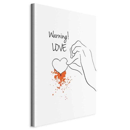 Obraz na płótnie Warning! Love 20×30 cm, płótno standard