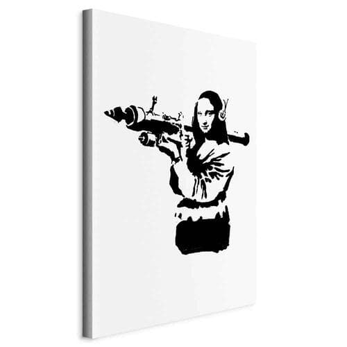 Obraz na płótnie Banksy Mona Lisa with Rocket Launcher 20×30 cm, płótno standard