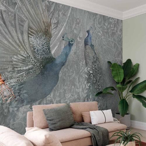 Wall mural Pawie w tańcu - drugi wariant 100×70 cm, standard non-woven