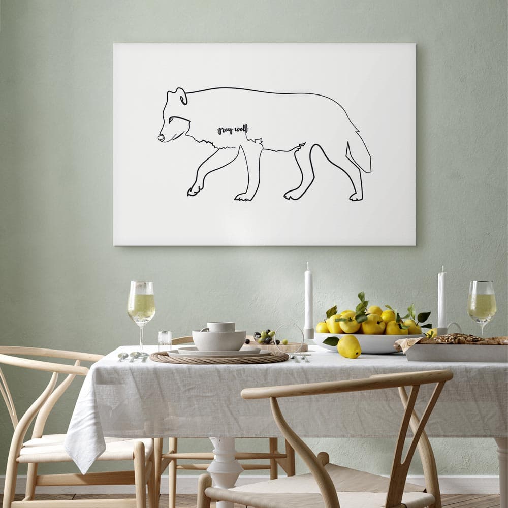 Obraz na płótnie Wilk szeroki 30×20 cm, płótno standard