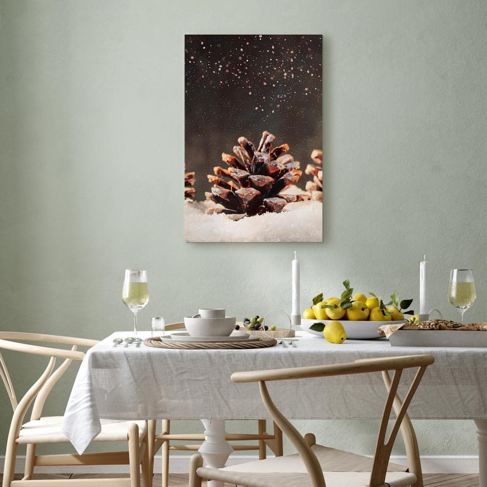 Картина на холсте Zimowa szyszka 20×30 см, стандартный холст
