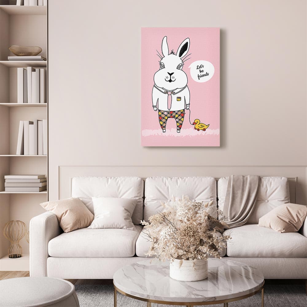 Obraz na płótnie Przyjaciel królika 60×90 cm, płótno standard