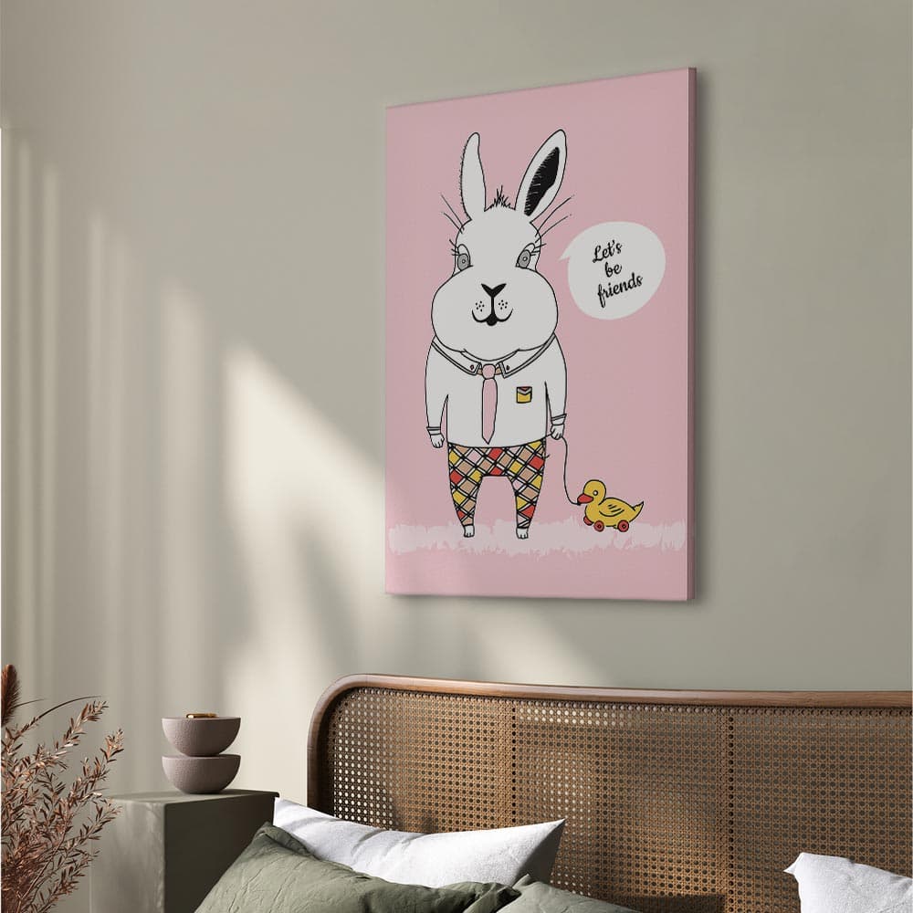 Obraz na płótnie Przyjaciel królika 60×90 cm, płótno standard