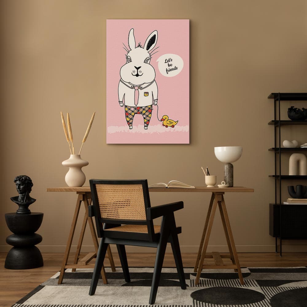 Obraz na płótnie Przyjaciel królika 60×90 cm, płótno standard