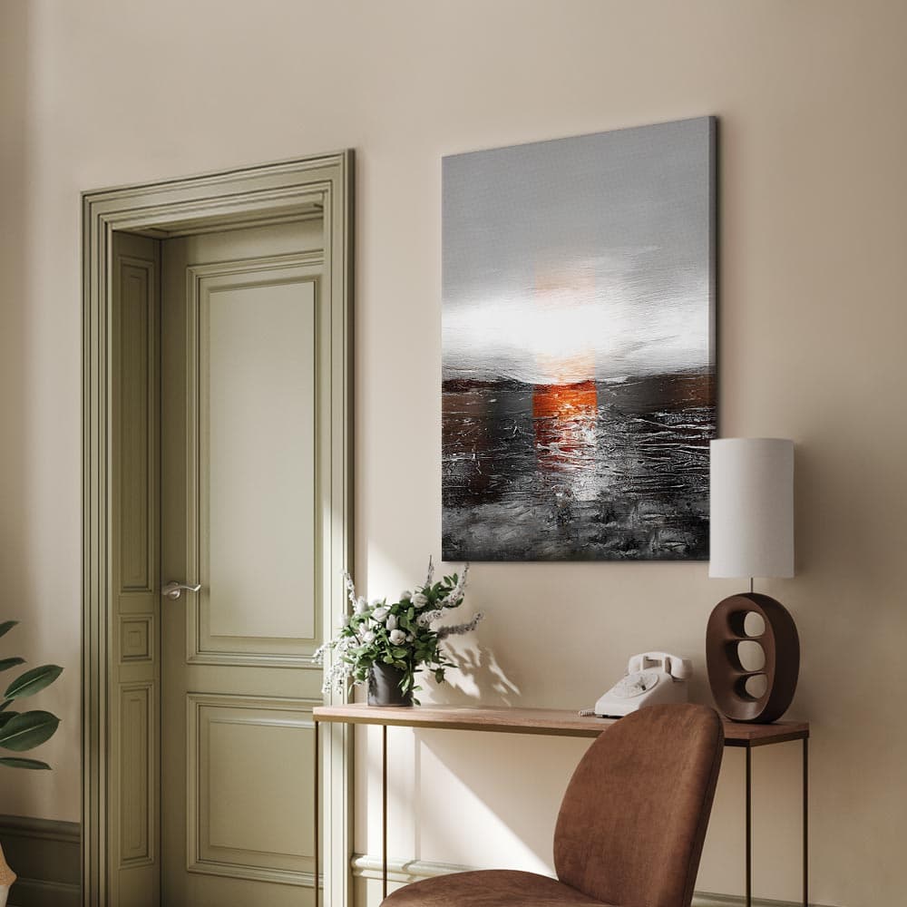 Obraz na płótnie Odbicie barw - zachód słońca w malowanej abstrakcji tła 60×90 cm, płótno standard