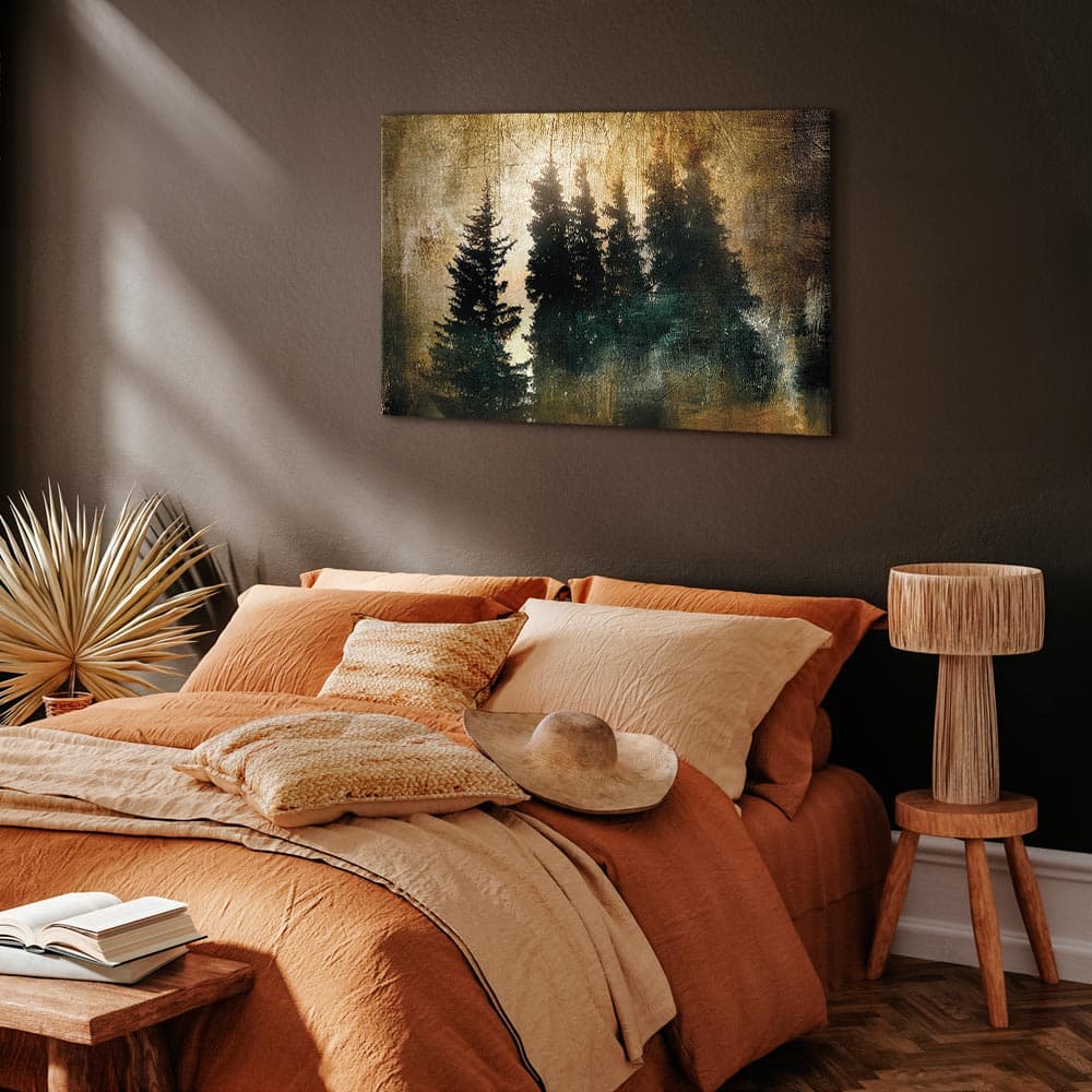 Obraz na płótnie Dostojne świerki szeroki 30×20 cm, płótno standard