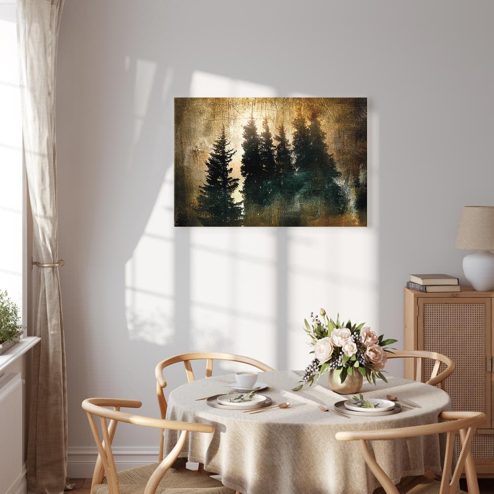 Obraz na płótnie Dostojne świerki szeroki 30×20 cm, płótno standard