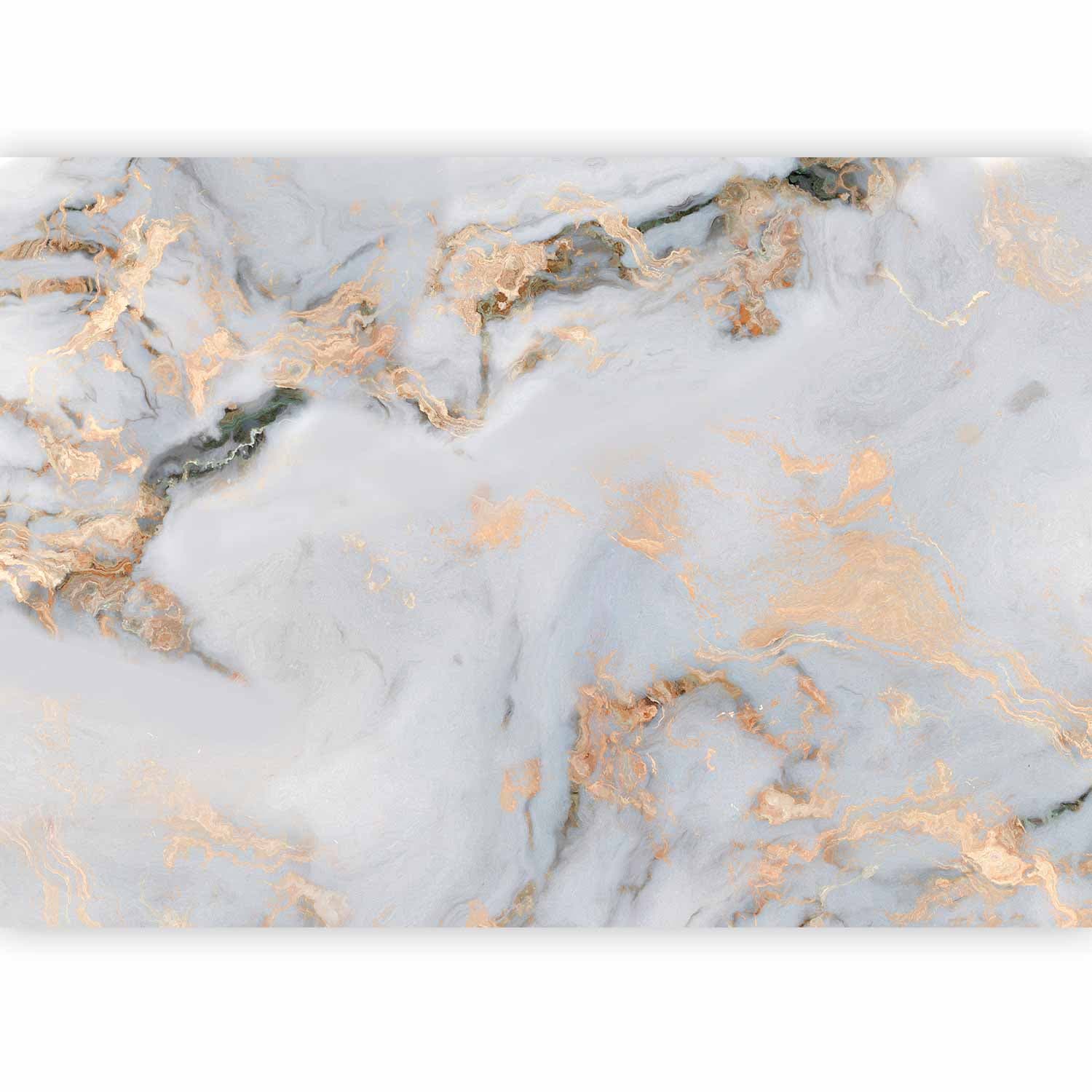 Fototapete Biały kamień - elegancki marmur ze złotymi refleksami 100×70 cm, Vlies Standard