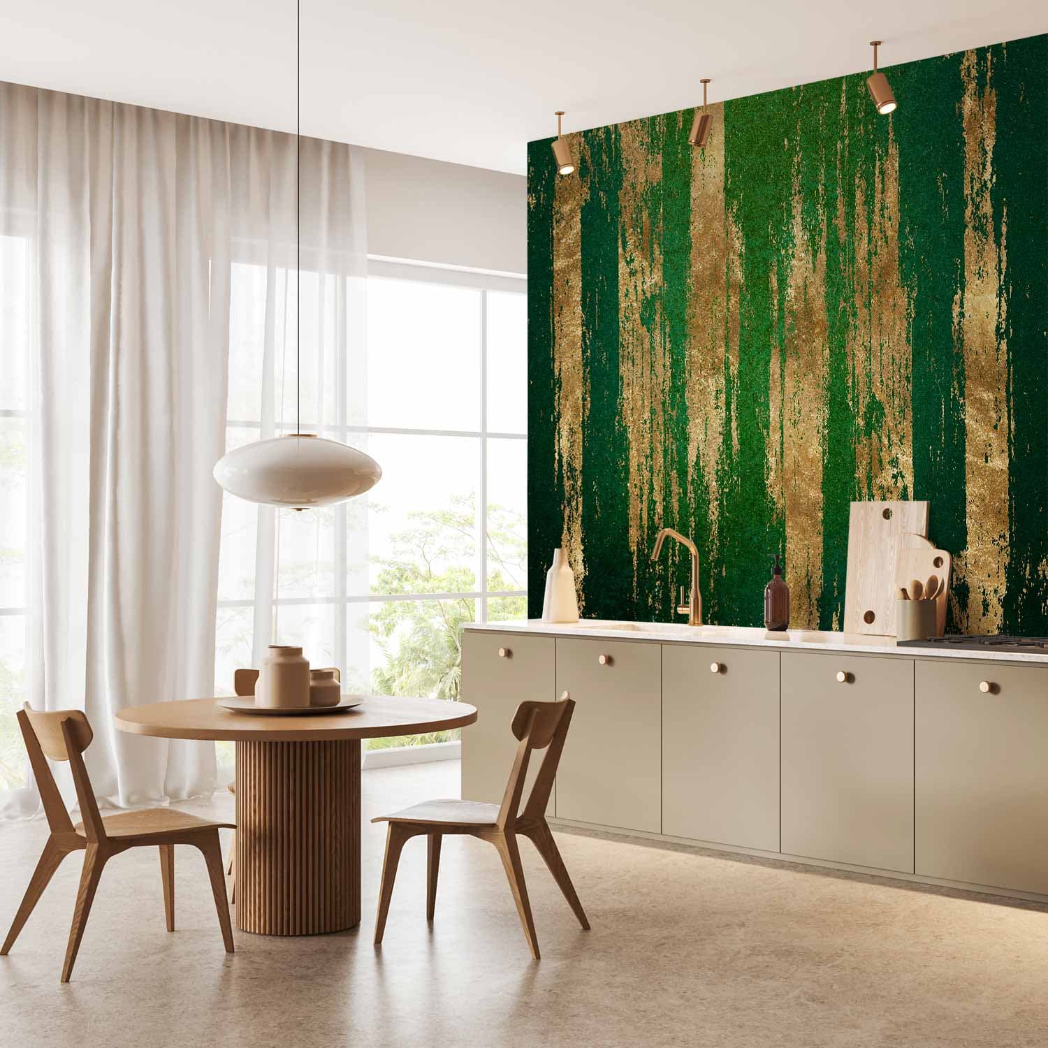 Fototapeta Złoto-zielona ekspresja 450x315 cm wodoodporna