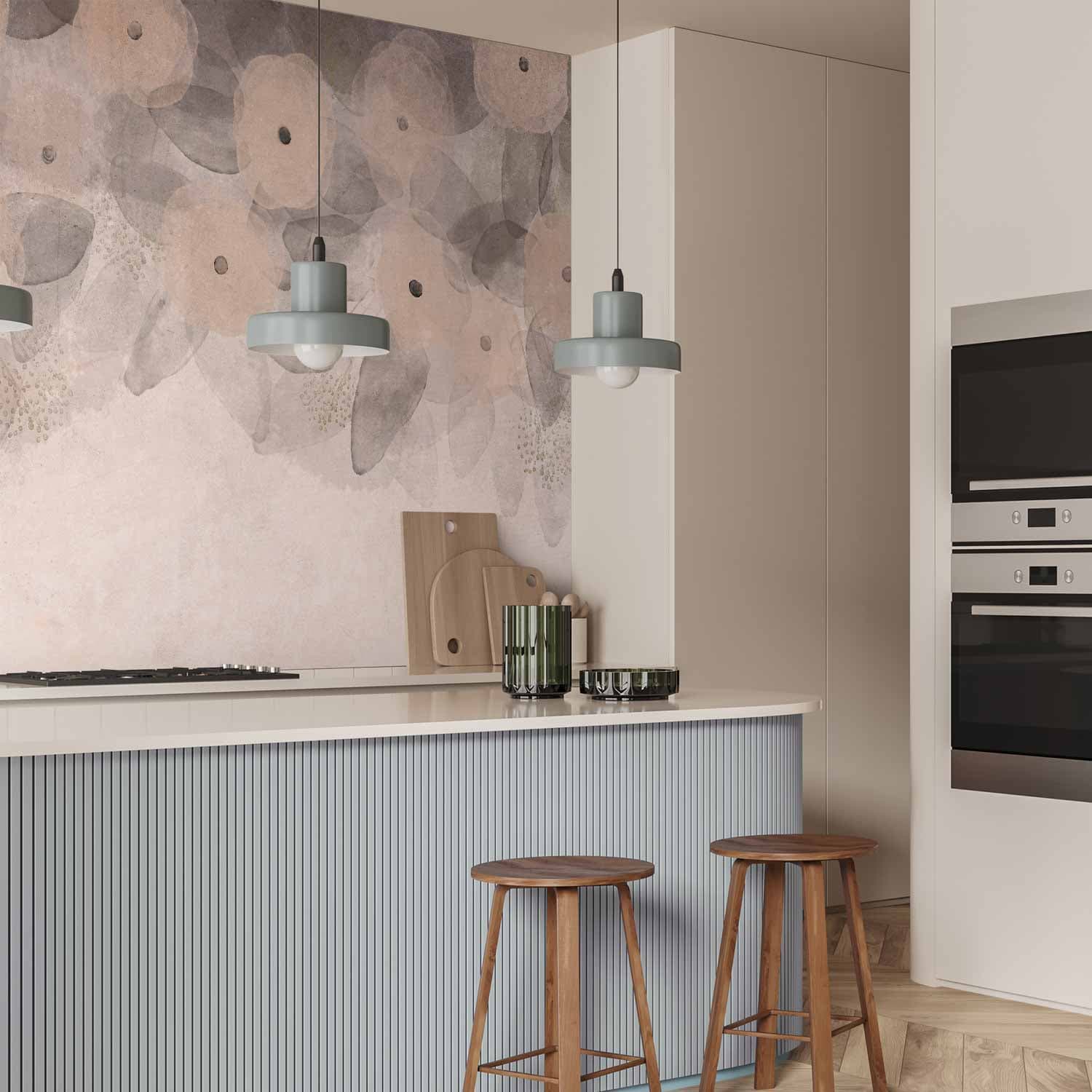 Фотошпалери Minimalistyczna łąka - desenie na delikatnym beżowym tle z teksturą 100×70 см, вологостійкий матеріал