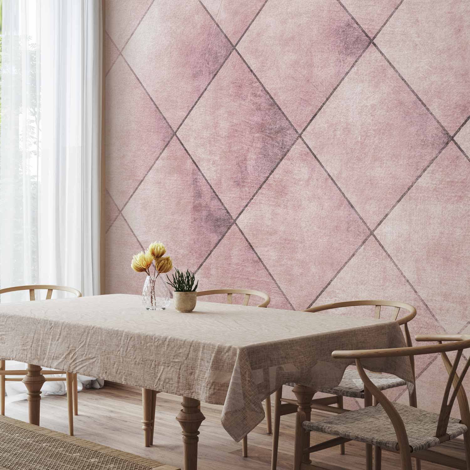 Фотообои Idealne cięcia - jednolity geometryczny wzór w kafelki z deseniem 100×70 см, влагостойкий материал