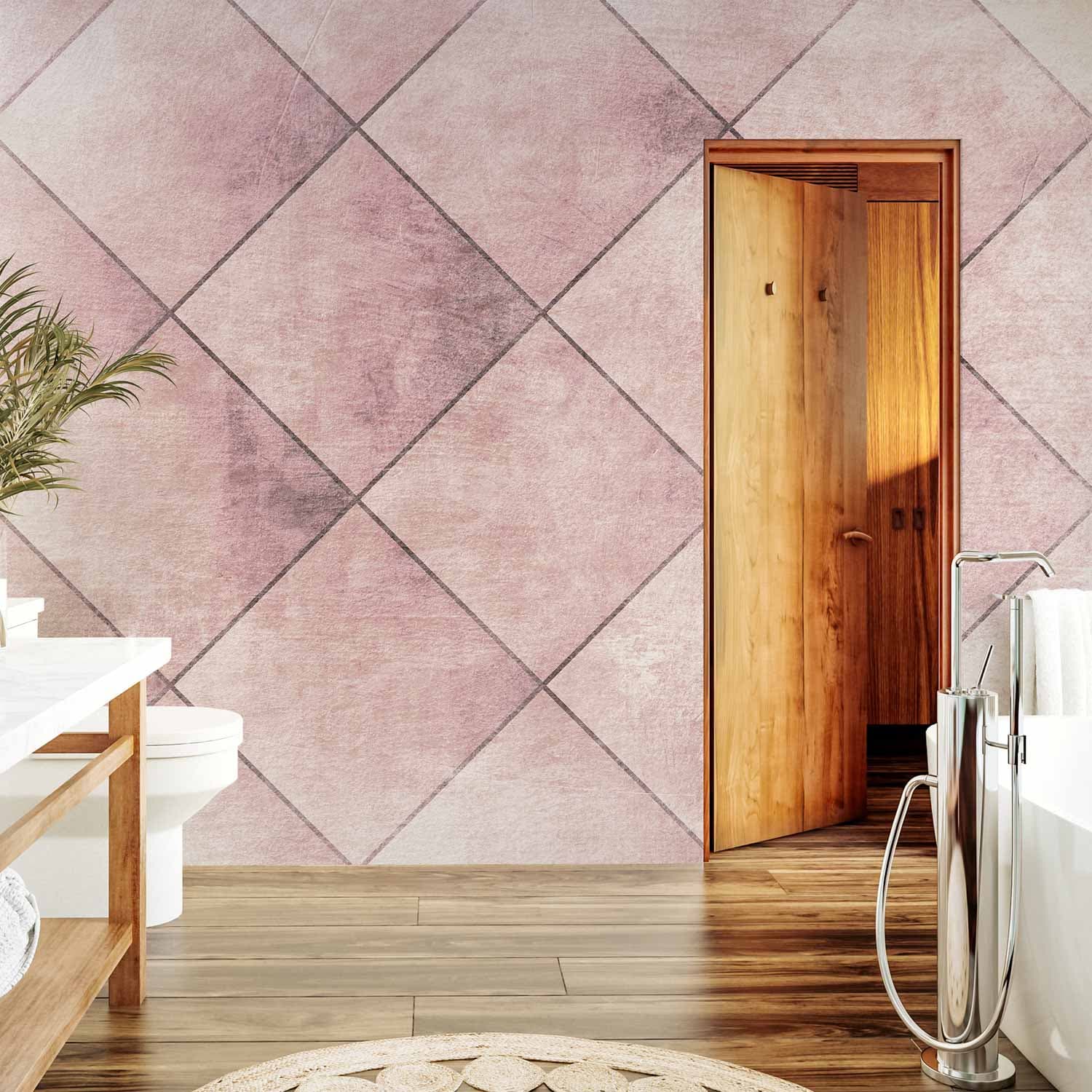 Фотообои Idealne cięcia - jednolity geometryczny wzór w kafelki z deseniem 100×70 см, влагостойкий материал