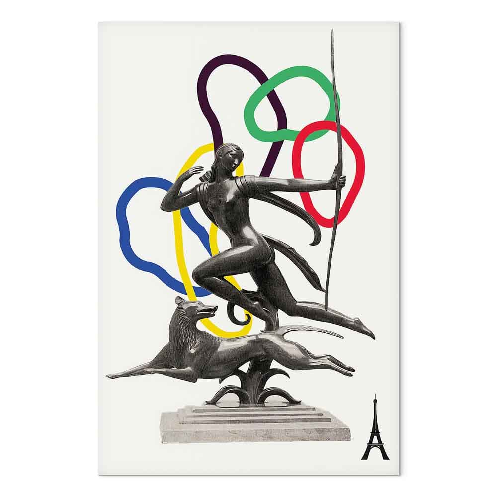 Obraz na płótnie Kobieta z psem - ilustracja 20×30 cm, płótno włoskie
