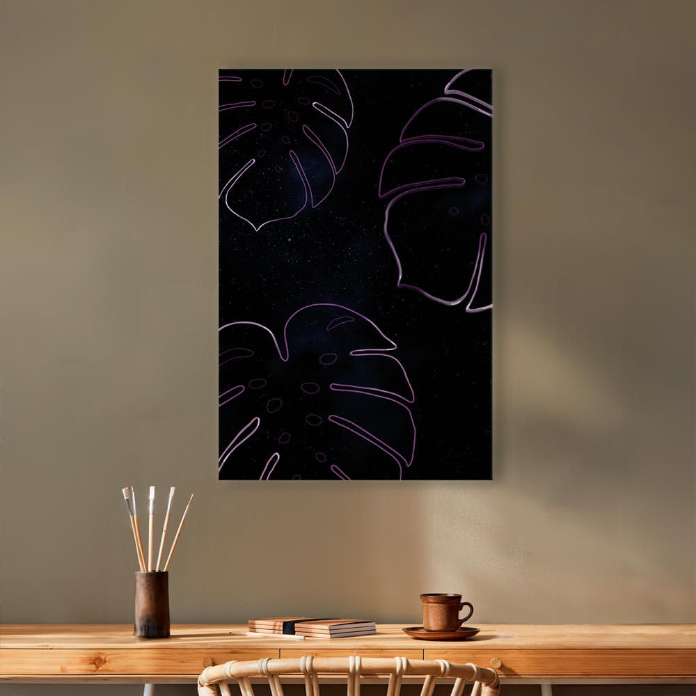 Canvas print Galaktyczna monstera 20×30 cm, Italian canvas
