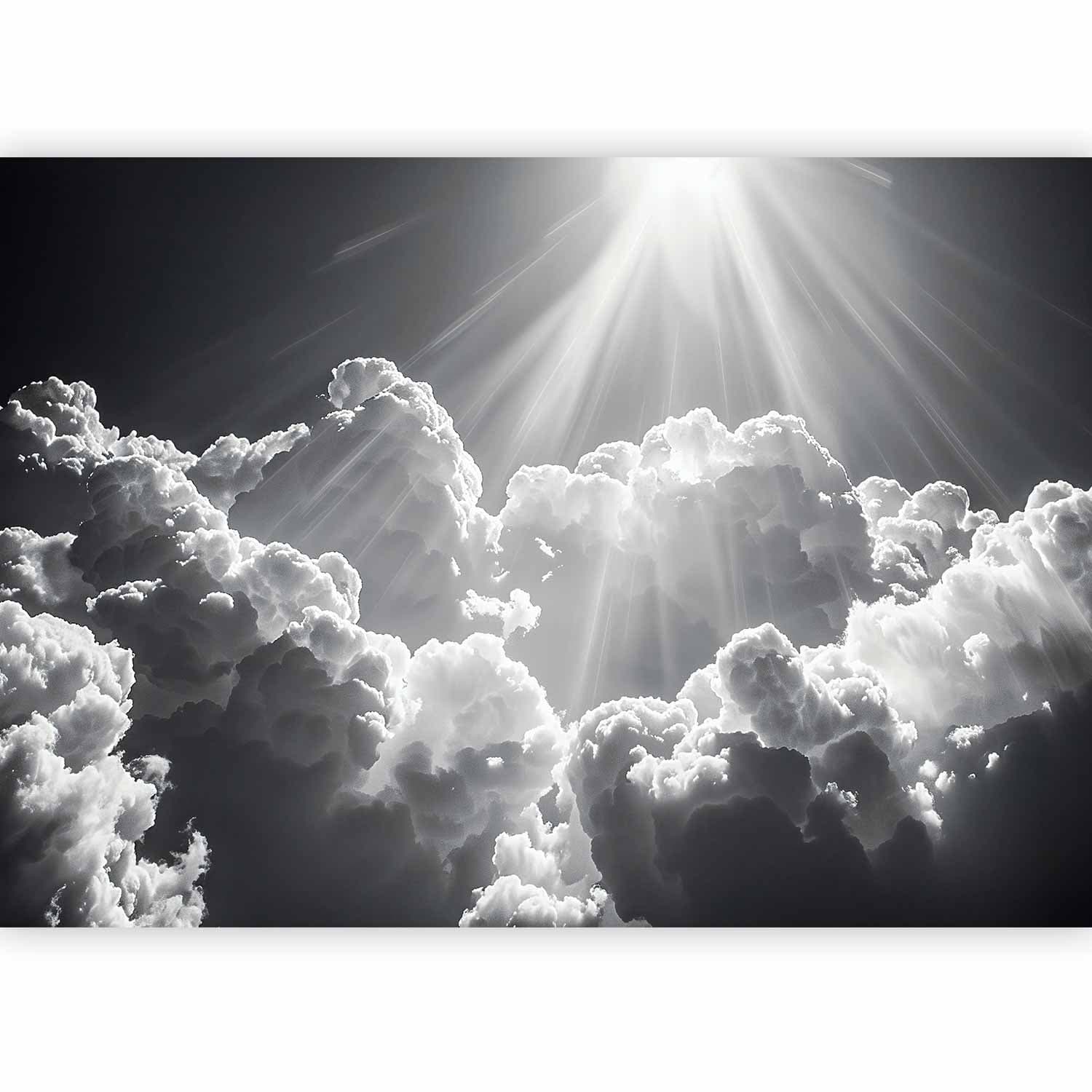 Fototapeta Nadzieja w chmurach: Inspirujące promienie słońca – przebudź emocje 150×105 cm, flizelina standard