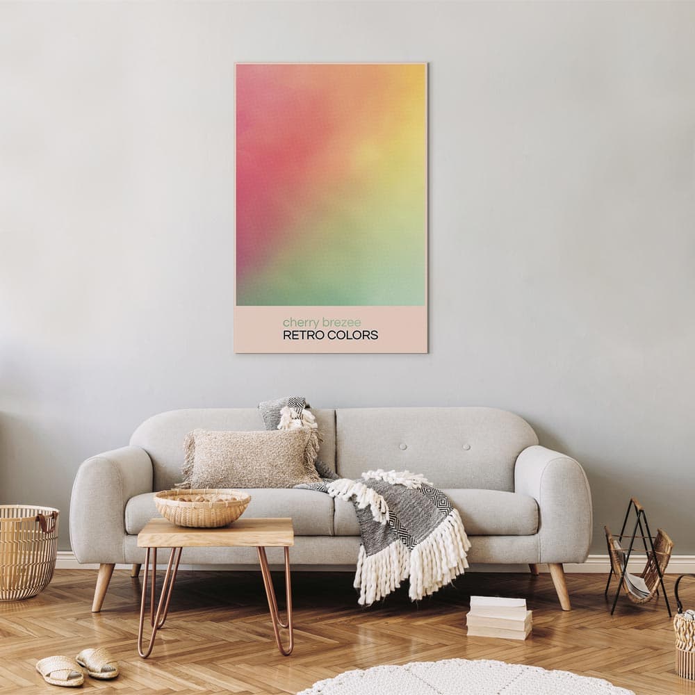 Canvas print Cherry Brezee - Pastelowy gradient w delikatnych retro kolorach 80×120 cm, standard canvas
