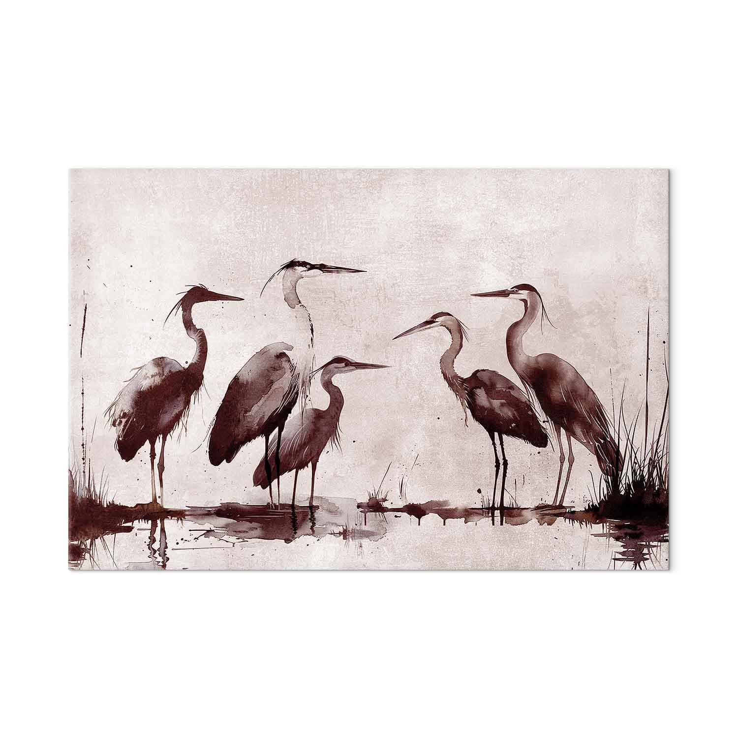 XXL canvas print Czaple malowane tuszem 130×87 cm