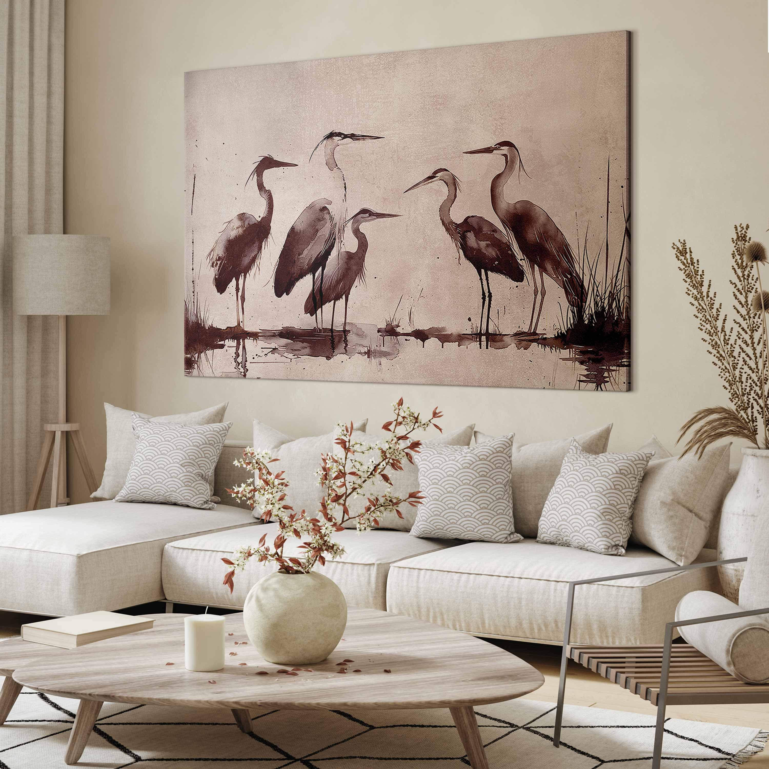 XXL canvas print Czaple malowane tuszem 130×87 cm