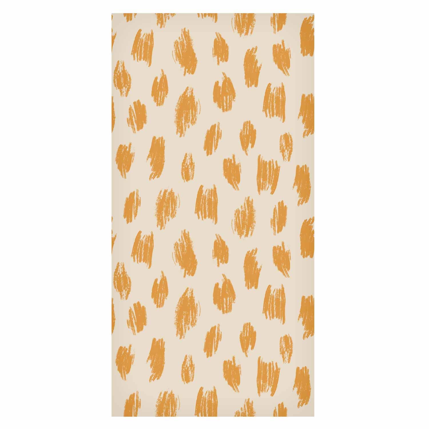 Tapete Rysowany wzór w cętki i kropki - w odcieniach pomarańczowych i ecru 50×1000 cm, wasserfestes Material