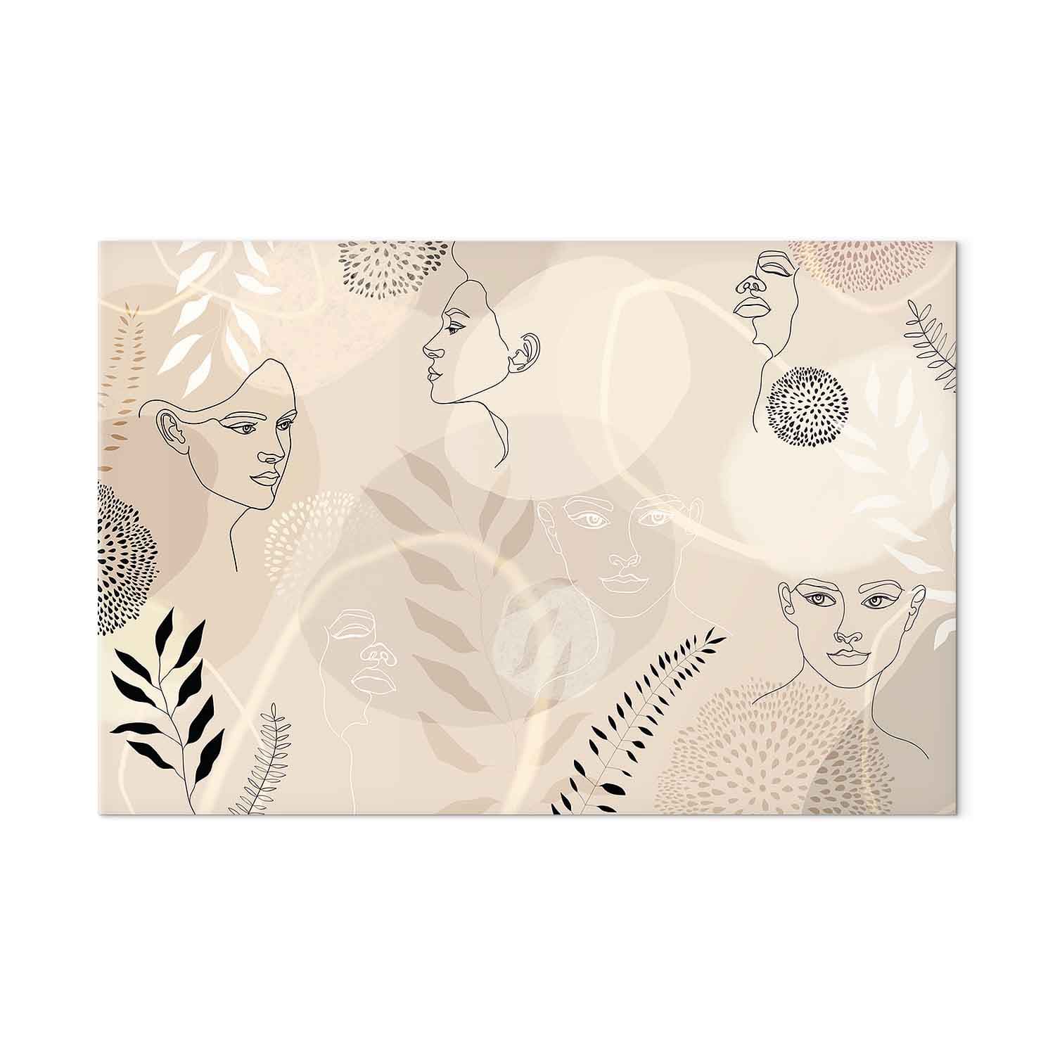 Leinwandbild Kobieca grafika liniowa 30×20 cm, italienische Leinwand