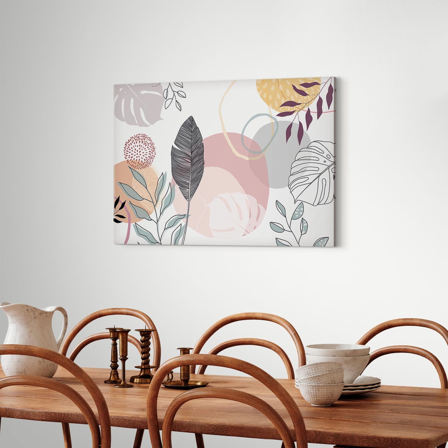 Obraz na płótnie Pastelowa grafika liniowa 30×20 cm, płótno włoskie