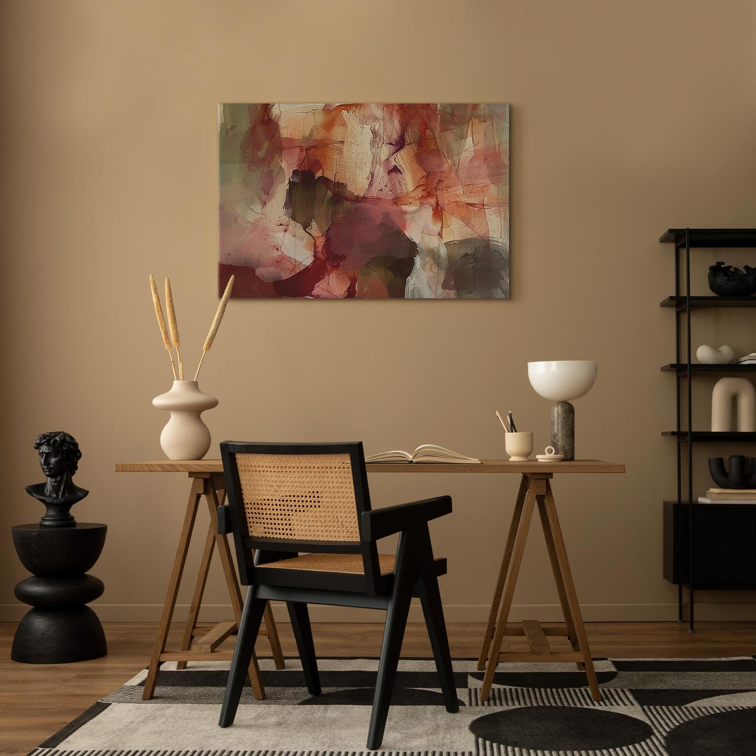 Obraz na płótnie Wiosenna kompozycja - prześwity i formy w technice farby akwarelowej 30×20 cm, płótno włoskie