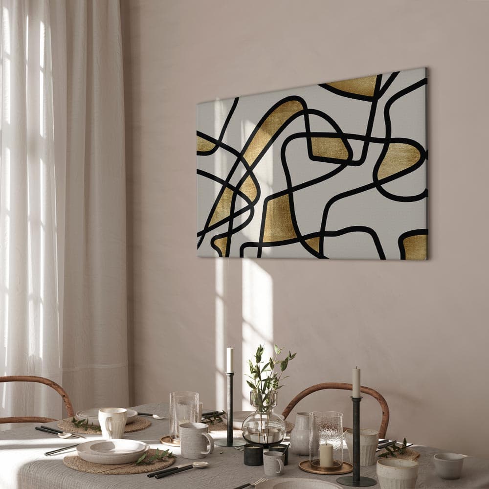 Obraz na płótnie Złota spirala szeroki 90×60 cm, płótno standard