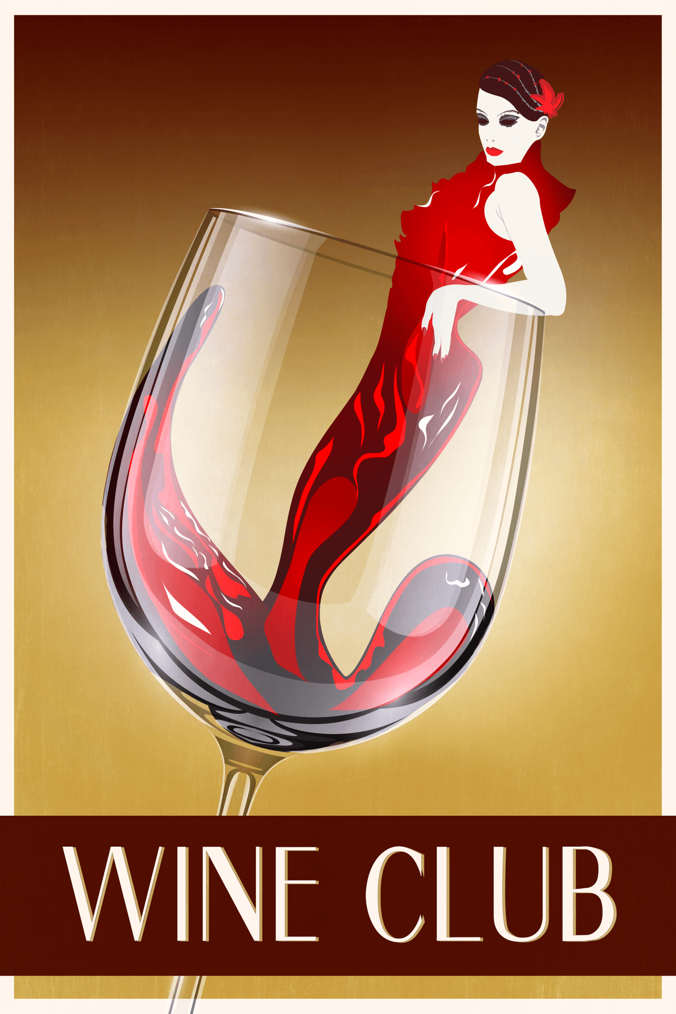 Obraz na płótnie Wine Club 20×30 cm, płótno standard