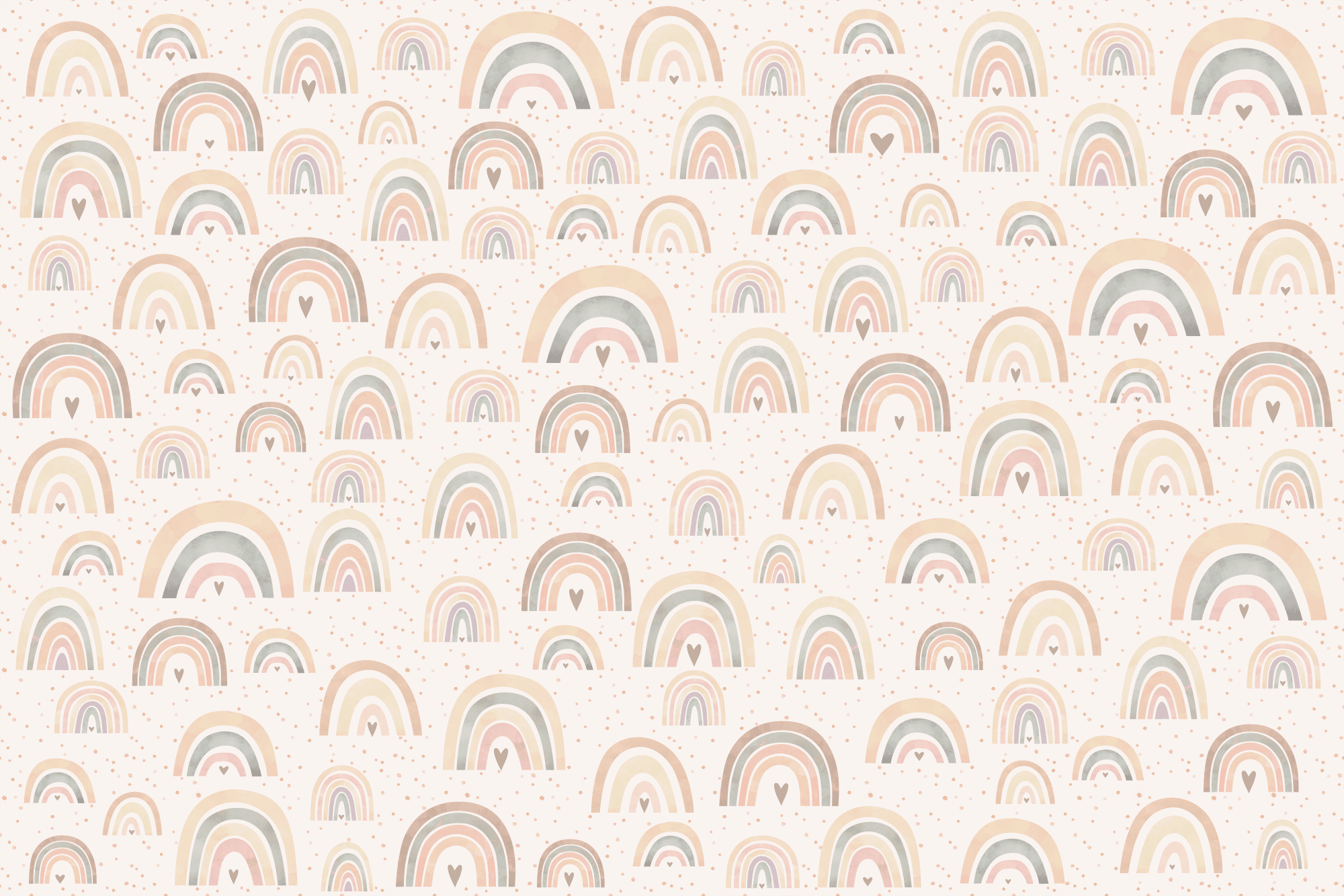 Leinwandbild Wiosna - pastelowe tęcze z serduszkami w deszczowy dzień 30×20 cm, italienische Leinwand