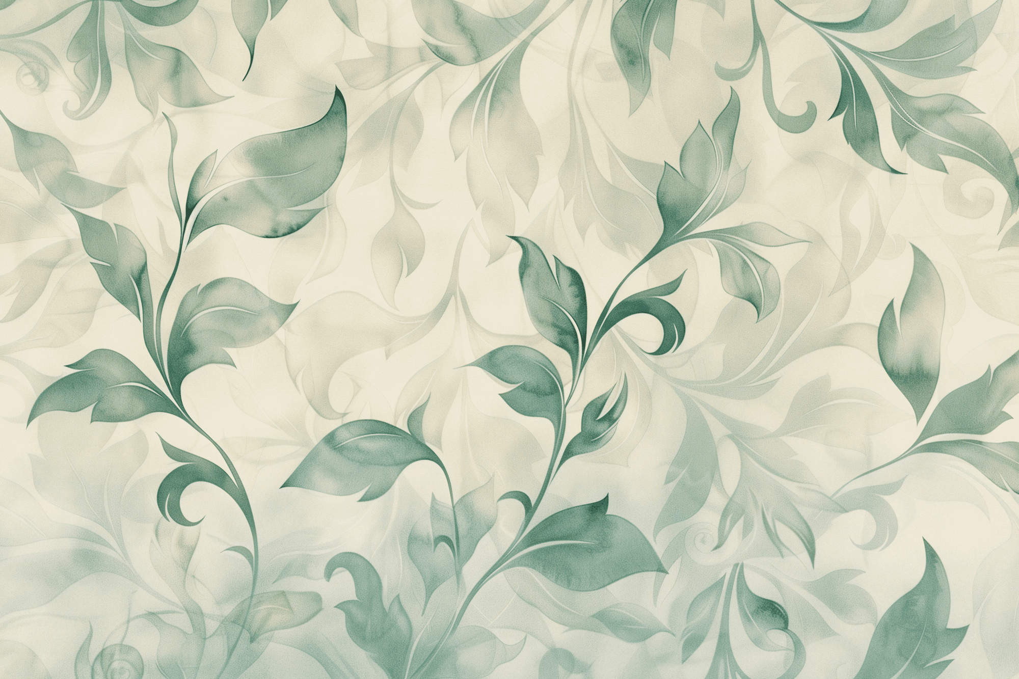 Leinwandbild Akwarelowy motyw botaniczny delikatne zielono-beżowe listki 30×20 cm, Standardleinwand
