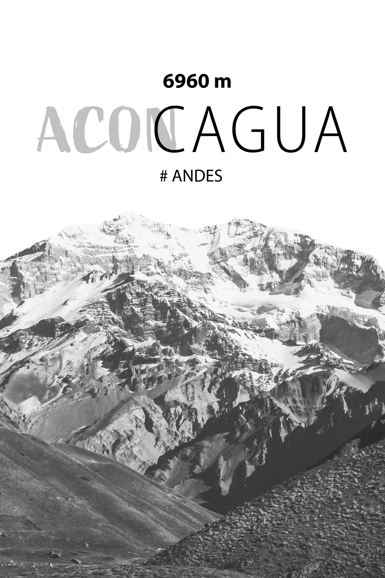 Plakat Majestatyczny szczyt górski Aconcagua korona gór pejzaż górski 21×30 cm