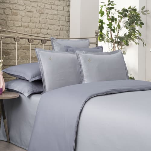 Baumwoll-Bettwäsche 200x220 OLIVE LILAC, Stoff im Lacoste-Stil
