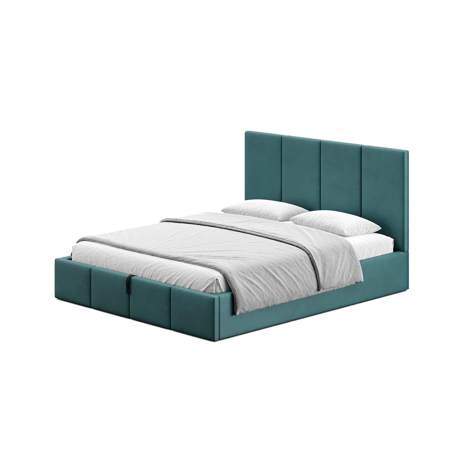 Veluna Lift upholstered bed 160x200 velvet turquoise, 120 cm headboard