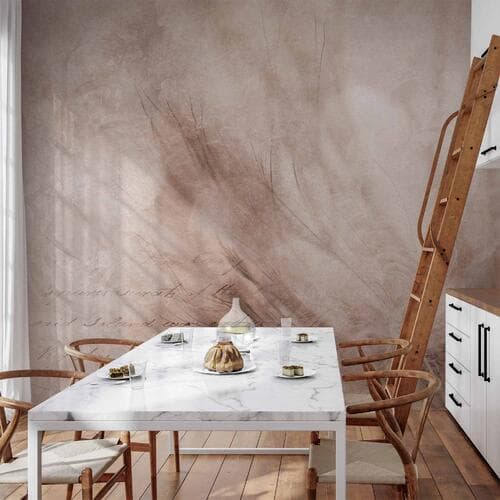 Fototapeta Abstrakcja scandi boho - delikatna kompozycja z napisami i kwiatami 400×280 cm, materiał wodoodporny