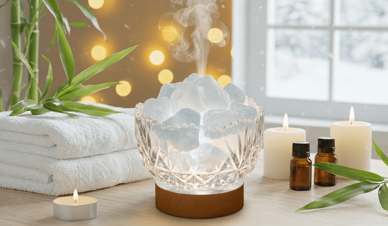 Stein-Diffuser Crown Cup mit weißem Kristall und Öl 10 ml