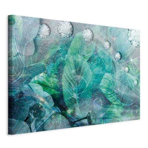 Leinwandbild Turkusowe liście szeroki 30×20 cm, Standardleinwand
