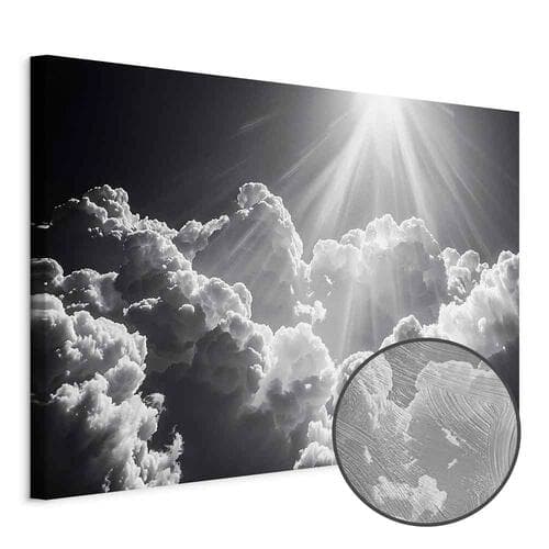 Obraz na płótnie Nadzieja w chmurach: Inspirujące promienie słońca – przebudź emocje 120×80 cm, płótno standard
