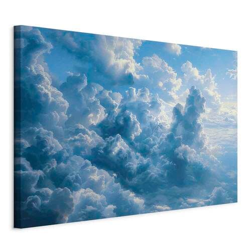 Obraz na płótnie Ocean w powietrzu: Falujące chmury odbijające światło poranka 120×80 cm, płótno standard