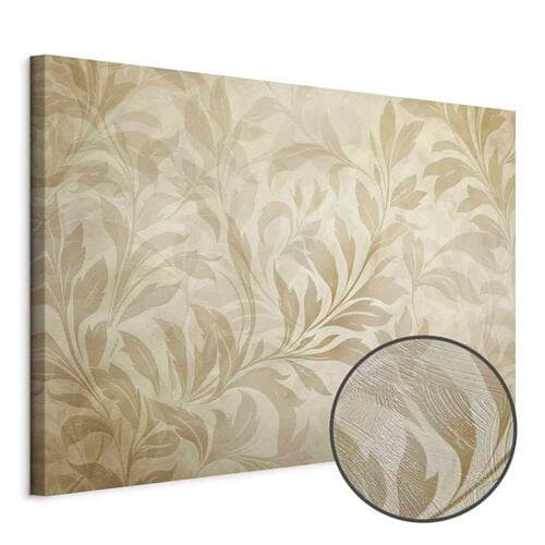 Leinwandbild Botaniczny motyw z listkami i pnączami w kolorach piaskowych 60×40 cm, Standardleinwand