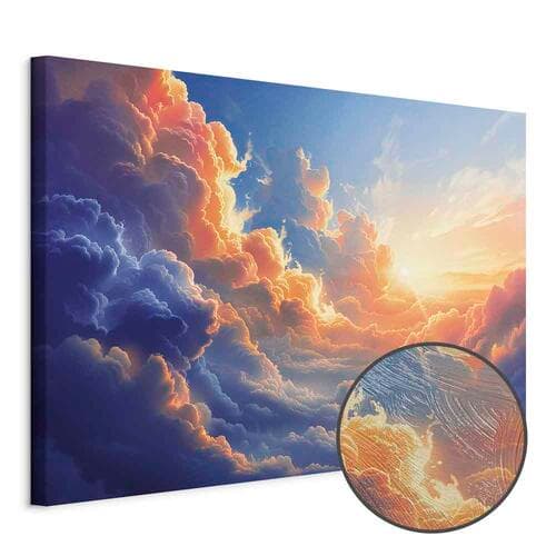 Canvas print Zachód słońca nad chmurnym morzem: cudowna symfonia barw 30×20 cm, standard canvas