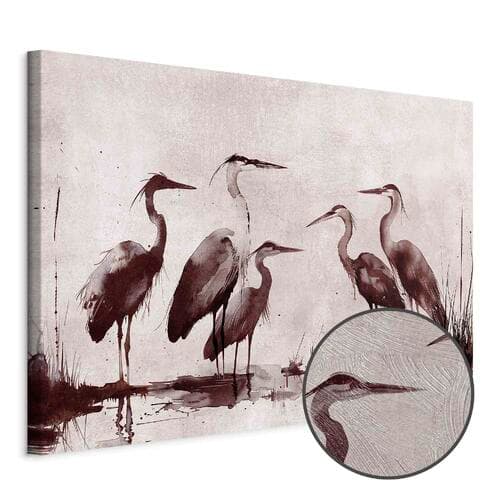 Canvas print Czaple malowane tuszem 90×60 cm, standard canvas