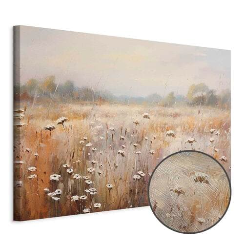 Leinwandbild Impresjonistyczna łąka - krajobraz polny w pastelowej palecie barw 30×20 cm, Standardleinwand