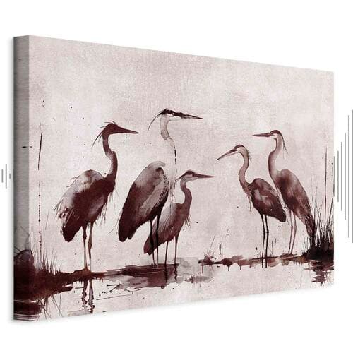 Canvas print Czaple malowane tuszem 30×20 cm, standard canvas