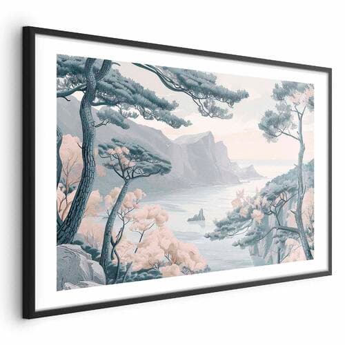Plakat Błękitne wybrzeże w delikatnych kolorach 30×21 cm