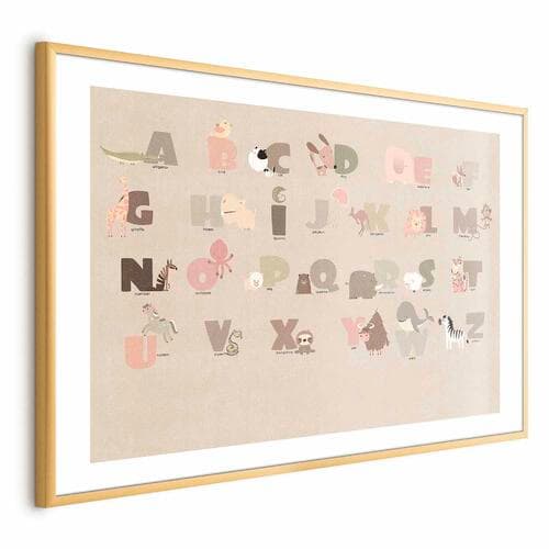 Plakat Beżowe abecadło 60×40 cm
