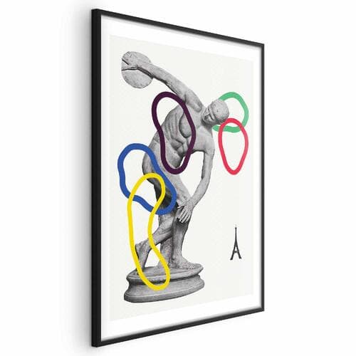 Plakat Grafika kolaż - rzut dyskiem - rzeźba 40×60 cm
