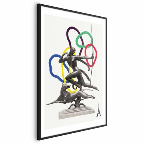 Plakat Grafika kolaż - kobieta strzelająca z łuku 40×60 cm